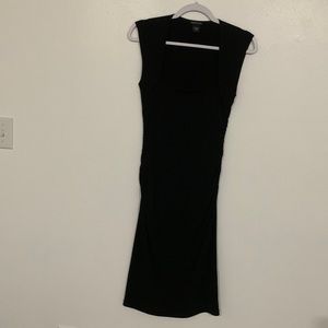 Moda International Black Ruched Cocktail Dress M